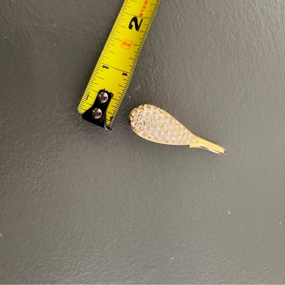 Swarovski Signed Gold Tone Teardrop Pendant Crystals Vintage Necklace Charm - Picture 10 of 13